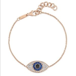 Stephanie Gottleib Fine Evil Eye Bracelet 14K Rose Gold with Diamonds